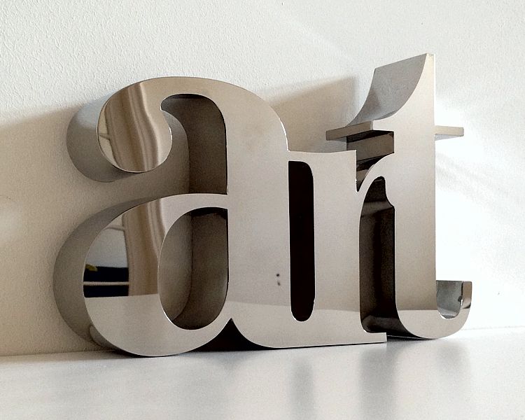 litery ze stali nierdzewnej design dekoracja